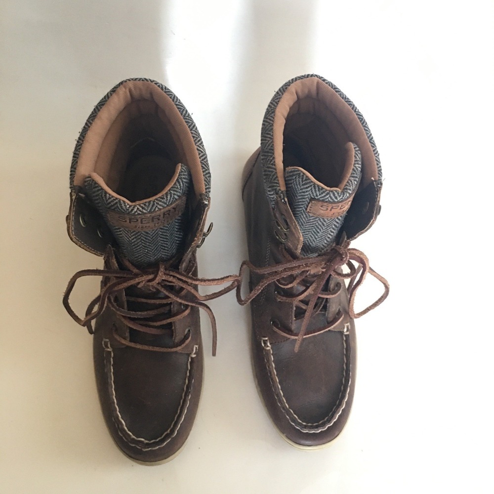 SPERRY Top Sider Women's Size 7.5M Brown Leather Ankle Boots. EUC - Picture 16 of 16